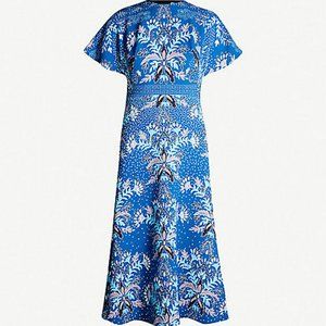 Peter Pilotto Floral Cloque Dress Teal